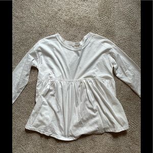 White Long-Sleeved Flowy Top